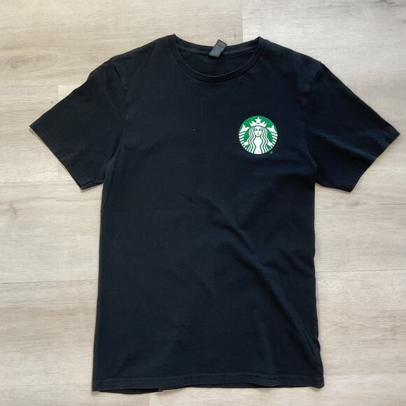 Starbucks Womens American Sign Language ASL Short Sleeve Logo Tee Small Black - Picture 2 of 11